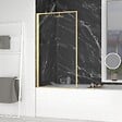 AURLANE - Pare baignoire rabattable 80x140cm - Finition Or Doré Brossé - GOLDY CONTOURING SCREEN - vignette