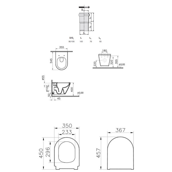 VILLEROY & BOCH - ViConnect Pro S Pack WC bâti Villeroy & Boch + WC sans bride + abattant SoftClose + set d'habillage + plaque (VCNINTEGRARS2SBCH) - large