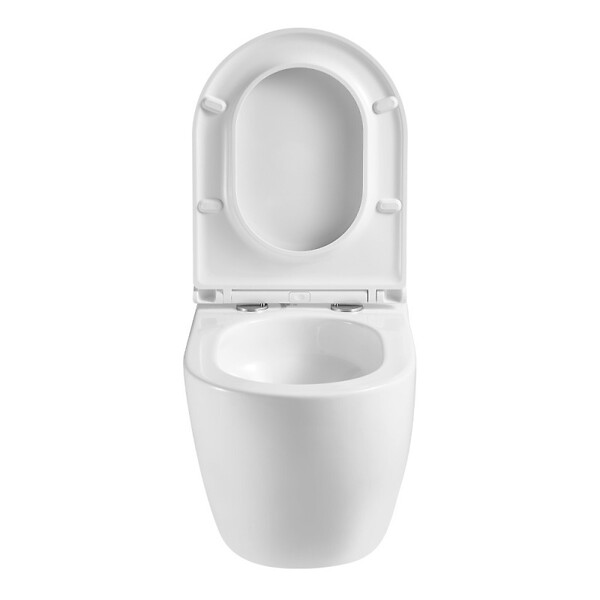 SWISS AQUA TECHNOLOGIES - Pack WC Bâti autoportant + WC sans bride Vortex SAT Fusion + Abattant softclose + Plaque Chrome - large