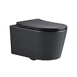GROHE - Pack WC Bâti Solido + WC sans bride SAT Noir mat + Plaque chrome - vignette