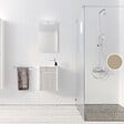 AURLANE - Meuble Lave Mains MINI 40x50x22 cm - Gris et Blanc - vignette