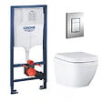 GROHE - pack bâti-support Rapid Sl + plaque Skate cosmo chrome + cuvette Euro Ceramic + abattant  softclose (euroceramicset1) - vignette