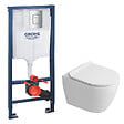 GROHE - Rapid SL Pack WC bâti-support + WC suspendu sans bride Ceramia avec abattant SoftClose + plaque chrome (GRRCEPXWR01FR-FS) - vignette