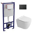 SWISS AQUA TECHNOLOGIES - Pack WC bâti-support + WC sans bride Ceramia PixL avec abattant SoftClose + plaque noir (STCEPXWT01-FR) - vignette
