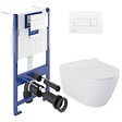 VILLEROY & BOCH - Pack WC Bâti-support Villeroy & Boch Viconnect + WC sans bride, fixations invisibles + Abattant frein de chute + Plaque Blanche - vignette