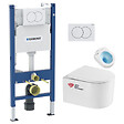 GEBERIT - Pack WC Bati-support  + WC sans bride Vortex Swiss Aqua Technologies + abattant SoftClose + plaque (DELANOTQGEB3) - vignette