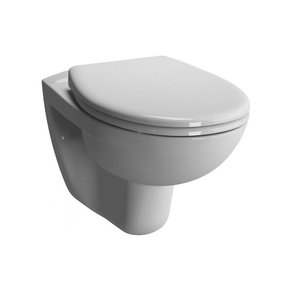 GEBERIT - Pack Bati-support Geberit Autoportant Duofix + WC sans bride Vitra Normus Spin+ Abattant softclose + Plaque blanche (Normus - large