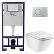 SWISS AQUA TECHNOLOGIES - Pack WC bâti-support autoportant + WC suspendu sans bride avec abattant SoftClose + plaque chrome (STROGAWR05-U) - vignette