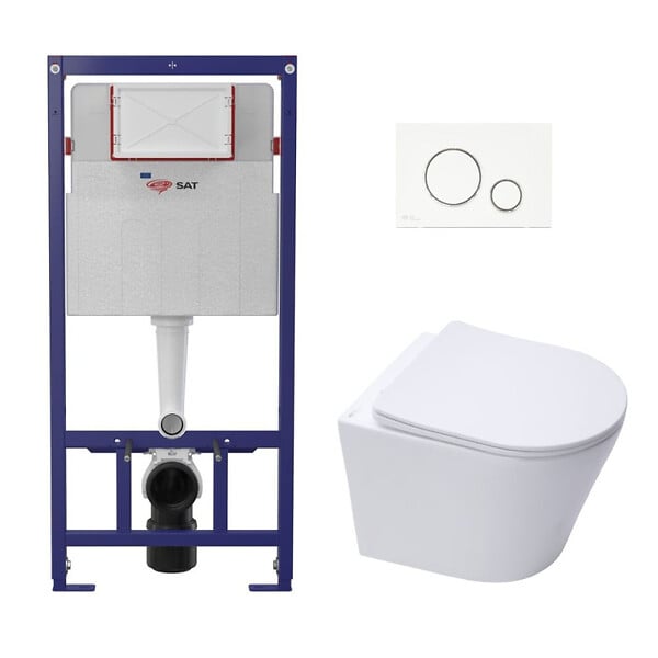 SWISS AQUA TECHNOLOGIES - Pack WC bâti ECO 2L Swiss Aqua Technologies + WC suspendu Swiss Aqua Technologies + plaque blanc/chrome (STESTINWR03-FR) - large