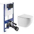 VILLEROY & BOCH - Pack WC Bâti-support sol mur Villeroy & Boch + WC sans bride SAT Vortex + Abattant SoftClose + Plaque noire (VCNVORTEX4) - vignette