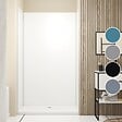 AURLANE - Pack de 3 Panneaux Muraux Aluminium Blanc 90+120+90x210 cm avec Profilés Chrome- WALL'IT - vignette
