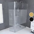 AURLANE - Paroi de Douche et Volet Pivotant 120+40x200 cm - Bande Dépolie - Barre de Fixation Chrome - vignette