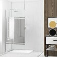 AURLANE - Paroi de Douche 100x200cm Miroir - Profilé + Barre Plafond Finition Chrome - FREEDOM 2 MIRROR - vignette