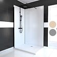 AURLANE - LOT de 2 Panneaux Muraux Aluminium BLANC 90+120x210 cm avec Profilés NOIR MAT - WALL'IT - vignette