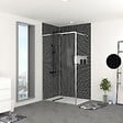 AURLANE - Paroi de Douche 120x200 cm - Cadre et Bras Aluminium Chrome - CHROMED CONTOURING - vignette