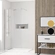 AURLANE - Paroi de Douche 100x200cm - Verre Trempé Transparent 8mm - Profilé Chrome - FREEDOM 2 CHROMED - vignette