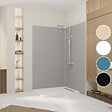 AURLANE - Pack 2 Panneaux Muraux en Aluminium Silver 120x210 cm + Profilés Chrome - vignette
