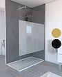 AURLANE - Paroi de Douche Dépolie 140x200cm + Barre de fixation extensible - Verre 8mm - Finition Chrome - vignette