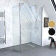 AURLANE - Paroi de douche a l'italienne - VERRE TRANSPARENT 6mm - paroi + Barre de fixation recoupable - vignette