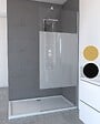 AURLANE - Paroi de Douche Dépolie 80x200cm + Barre de fixation extensible - Verre 8mm - Finition Chrome - vignette
