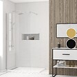 AURLANE - Paroi de Douche 100x200cm Verre Transparent - Barre de Fixation Extensible et Profil Chrome - vignette