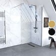 AURLANE - Paroi de Douche 140x200cm Verre Transparent - Barre de Fixation Extensible et Profil Chrome - vignette