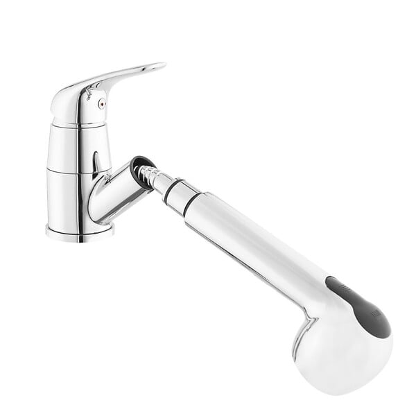 SIKO - S-Line Pro mitigeur d'évier sur pied avec douchette extractible, 2 jets, chrome (SIKOBSLPRO283) - large