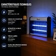 INTEC - Lampe Anti Moustique Intérieur Extérieur 2500V Technologie LED 8W Surface 60m² Elimine Mouches Moucherons & Insectes volants - vignette