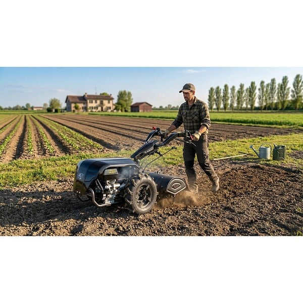 LAMBORGHINI - Motoculteur thermique Agricole 18CV 500cc 4T Démarrage électrique Fraise rotative 800mm Guidon réglable Tonino Lamborghini - large