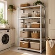 INTEC - Etagère de Rangement 5 niveaux Bois MDF réglables 90x40xH180cm Rayonnage métal Charge 875kg - Garage Atelier Cellier INTEC - vignette
