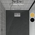 AURLANE - Grille rainurée en inox pour receveur - 20.15x12.3x0.55cm - ROCK 2 GRID LINE - vignette