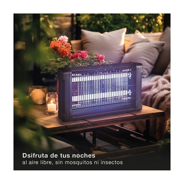 INTEC - Lampe Anti Moustique 40W Néon UV Intérieur/Extérieur Piège à Insectes 150m² Grille Haute Tension Anti Mouches Insectes volants - large
