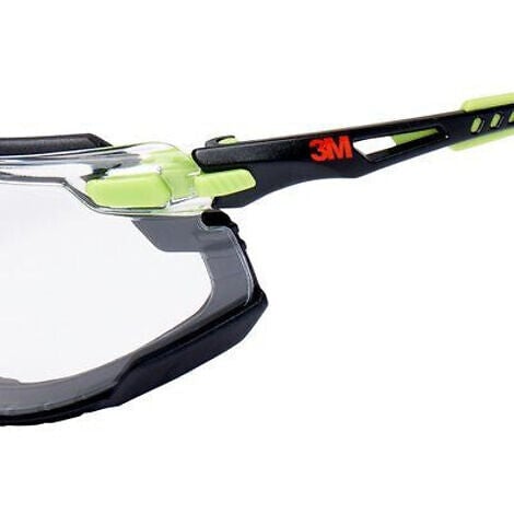 3M - Lunettes 3M™ Solus™ 1000 traitement Scotchgard™ - Branches Vert/Noir - Joint amovible  Transparent - large