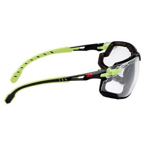3M - Lunettes 3M™ Solus™ 1000 traitement Scotchgard™ - Branches Vert/Noir - Joint amovible  Transparent - large