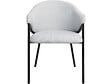 HABITAT ET JARDIN - Lot de 2 chaises de salle à manger en tissu et métal "Auralis" - Gris clair - vignette