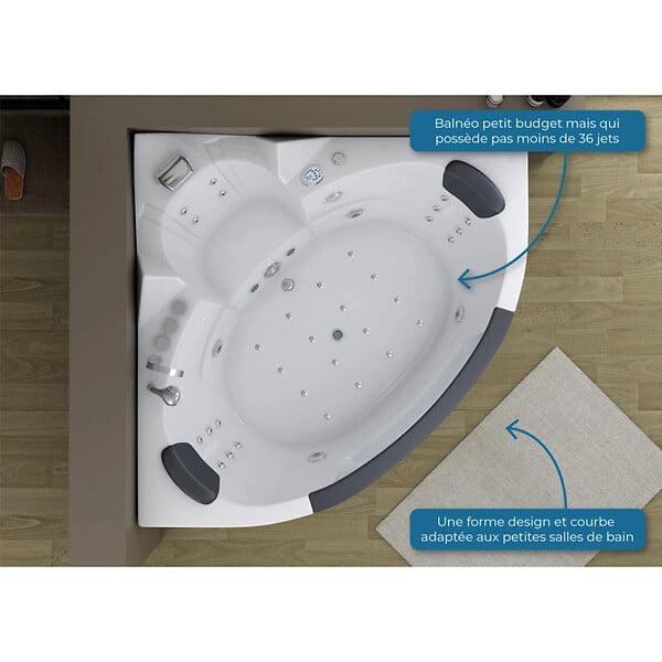 DISTRIBAIN - Baignoire balnéo Romantica-S 36 jets Whirlpool - large