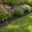 GT GARDEN - Bordure de jardin flexible verte - 3,8 cm x 10 mètres avec 20 piquets d'ancrage - vignette