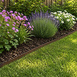 GT GARDEN - Bordure de jardin flexible marron - 3,8 cm x 10 mètres avec 20 piquets d'ancrage - vignette