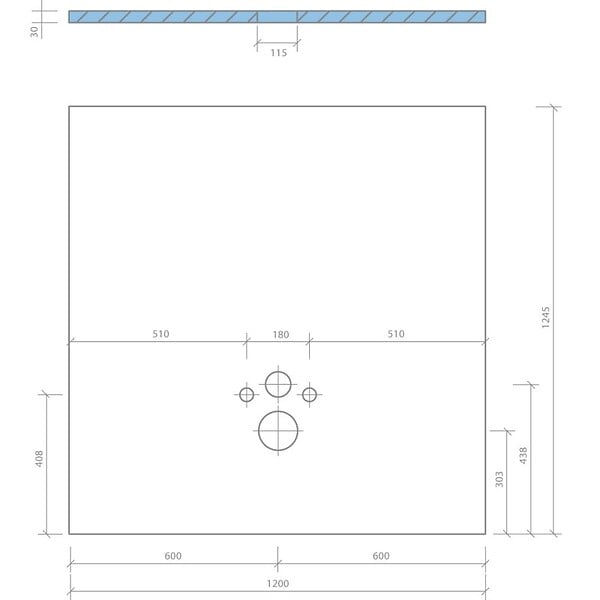 WEDI - Habillage bati support Wedi I Board avec revetement Wedi I Board top stone gris - large