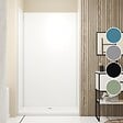 AURLANE - Pack de 3 Panneaux Muraux Aluminium Blanc 90+120+90x210 cm avec Profilés Chrome- WALL'IT - vignette