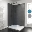 AURLANE - Pack de 2 Panneaux Muraux Pierre Ardoise 90+120x210 cm avec Profilés NOIR MAT - STONE'IT - vignette