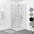 AURLANE - Pack de 2 Panneaux Muraux Pierre Artic Storm 90+90x210 cm avec Profilés NOIR MAT - STONE'IT - vignette