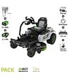 EGO POWER+ - PACK tondeuse à rayon braquage zero 4 batteries 56v chargeur mural coupe 107 cm Ego ZT4201ES - vignette