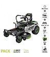 EGO POWER+ - PACK tondeuse à rayon braquage zero 4 batteries 56v chargeur mural coupe 107 cm Ego ZT4201E - vignette