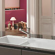 VILLEROY ET BOCH - Evier 1 bac et demi  Subway Pure 60 100 x 51 égouttoir à gauche céramique sans vidage blanc + Egouttoir déroulable - vignette