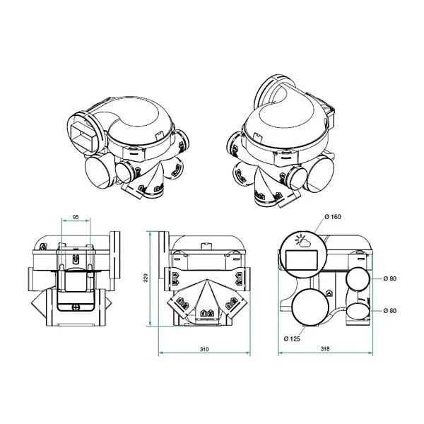 ALDES - Kit VMC EasyHome Hygro Premium HP+ Aldes - Simple flux - large