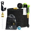 VOUNOT - Tuyau d’Arrosage Extensible 15m avec Récipient Savon et accessoires noir - vignette