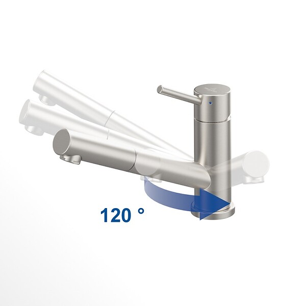 VILLEROY ET BOCH - Robinet cuisine rabattable  Como Shower window Anthracite + nettoyant - large