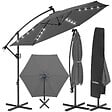 TECTAKE - parasol déporté à LED pivotant 360° en polyester solaire UV 50+ gris 3x3 m - vignette