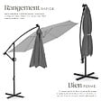 TECTAKE - parasol déporté à LED pivotant 360° en polyester solaire UV 50+ gris 3x3 m - vignette